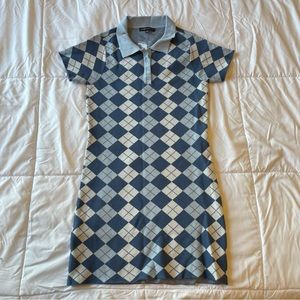 KENDALL AND KYLIE blue argyle dress